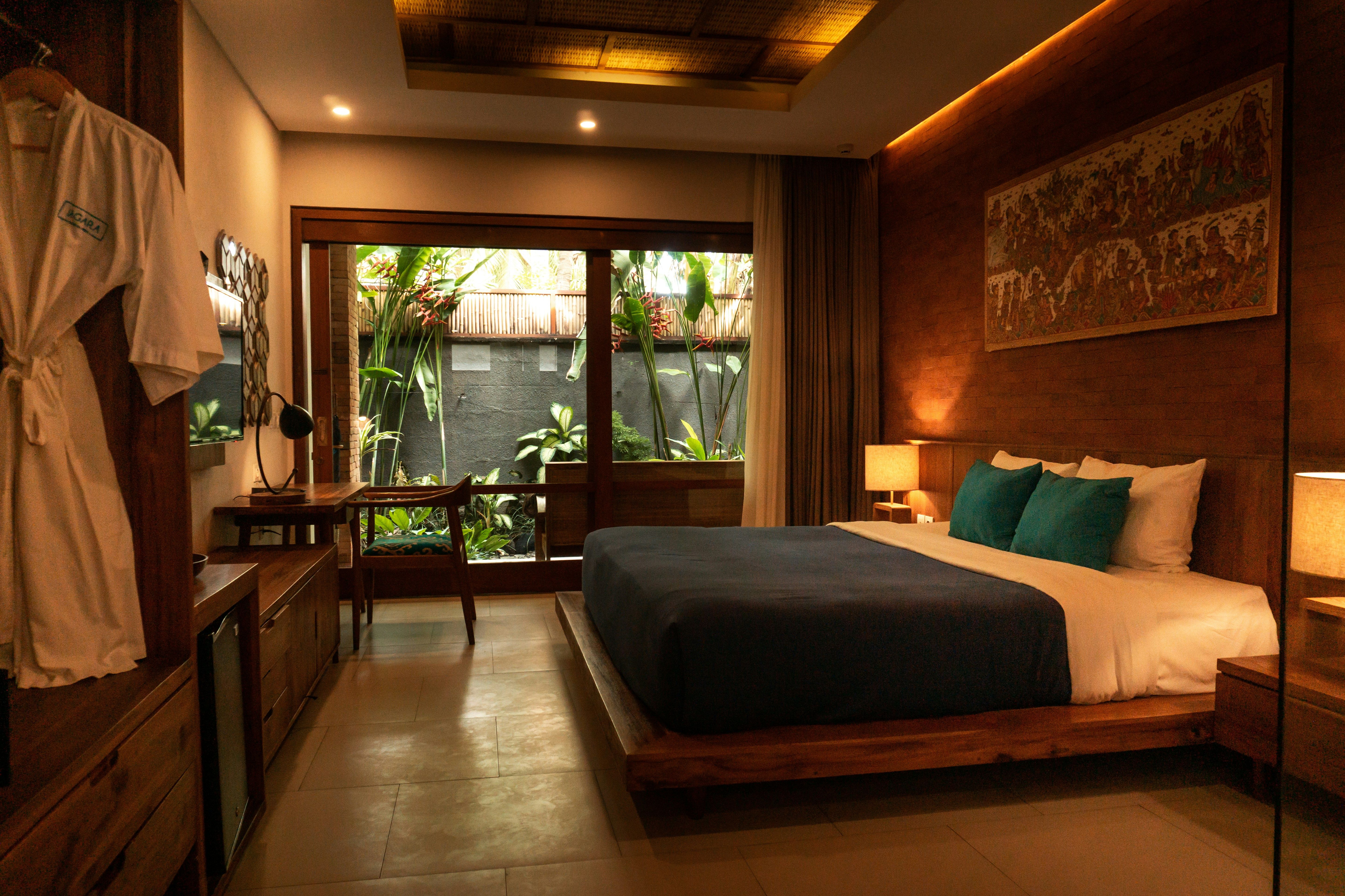 Luxury hotel lobby with modern design